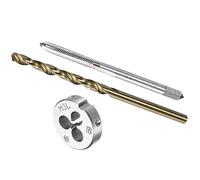 CoCud Metric Tap and Die and Drill Bit Set, M3 x 0.5 Tap & Die Thread 2.5mm Drill Diameter, Left Hand Machine Screw Tap Tool Kit - (Applications: for Threading Tapping Repair)