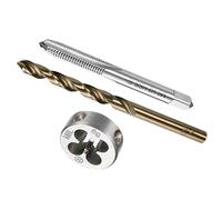 CoCud Metric Tap and Die and Drill Bit Set, M6 x 1 Tap & Die Thread 5.0mm Drill Diameter, Left Hand Machine Screw Tap Tool Kit - (Applications: for Threading Tapping Repair)