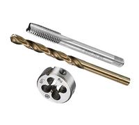 CoCud Metric Tap and Die and Drill Bit Set, M8 x 1.25 Tap & Die Thread 6.8mm Drill Diameter, Left Hand Machine Screw Tap Tool Kit - (Applications: for Threading Tapping Repair)