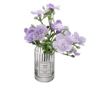 CoCud Mini Flowers Dollhouse in Vase, 2.76" Length, Silk Plastic Miniature Dollhouse Accessories with Tiny Large Flower Purple - (Applications: for Fairy Micro House Ornament) 1-Pieces