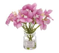 CoCud Mini Flowers Dollhouse in Vase, Silk Plastic Miniature Dollhouse Accessories with Tiny Flower Peach Pink - (Applications: for 1:12 1:8 or 1:6 Scale Fairy Micro House)