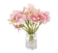 CoCud Mini Flowers Dollhouse in Vase, Silk Plastic Miniature Dollhouse Accessories with Tiny Flower Pink - (Applications: for 1:12 1:8 or 1:6 Scale Fairy Micro House)