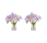 CoCud Mini Flowers Dollhouse in Vase, Silk Plastic Miniature Dollhouse Accessories with Tiny Flower Purple - (Applications: for 1:12 1:8 or 1:6 Scale Fairy Micro House) 2-Pieces