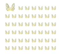 CoCud Mini Resin Butterflies, 0.24" Length, Resin Miniature Dollhouse Accessories Yellow - (Applications: for Crafts Nail Art Fairy Micro Landscaping Ornament) 100-Pieces