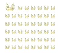 CoCud Mini Resin Butterflies, 6mm Length, Resin Miniature Dollhouse Accessories Yellow - (Applications: for Crafts Nail Art Fairy Micro Landscaping Ornament) 100-Pieces