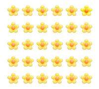 CoCud Mini Resin Flower, 0.31" Diameter, Miniature Tiny Flower Charm Dollhouse Yellow - (Applications: for Nail Art, Fairy Garden Dollhouse DIY Crafts Nail Jewelry Making), 100-Pieces