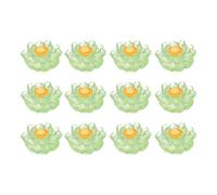 CoCud Mini Resin Flower, 0.94" Diameter, Miniature Tiny Lotus Dollhouse Transparent Green - (Applications: for Fairy Garden Dollhouse Party Favors Micro Landscaping) 12-Pieces