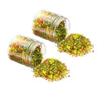 CoCud Model Flower Grass, 185ml Capacity, Fake Miniature Flower Grass Tree Plastic Sponge Orange/Yellow - (Applications: DIY Dollhouse Fairy Garden Model Railway Landscape), 2-Pieces