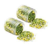 CoCud Model Flower Grass, 185ml Capacity, Fake Miniature Flower Grass Tree Plastic Sponge Yellow/White - (Applications: DIY Dollhouse Fairy Garden Model Railway Landscape), 2-Pieces