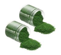 CoCud Model Grass Terrain Powder, 185ml Capacity, Fake Miniature Flower Grass Tree Sponge Dark Green - (Applications: DIY Dollhouse Fairy Garden Model Railway Landscape), 2-Pieces