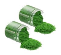 CoCud Model Grass Terrain Powder, 185ml Capacity, Fake Miniature Flower Grass Tree Sponge Green - (Applications: DIY Dollhouse Fairy Garden Model Railway Landscape), 2-Pieces