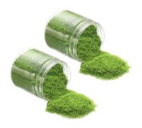 CoCud Model Grass Terrain Powder, 185ml Capacity, Fake Miniature Flower Grass Tree Sponge Light Green - (Applications: DIY Dollhouse Fairy Garden Model Railway Landscape), 2-Pieces