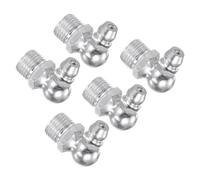 CoCud Nickel-Plated Iron 90 Degree Grease Fitting, | G1/8 Thread 10mm Width | Hydraulic Grease Nipple - (Applications: for Replacing Missing or Broken Oil Fitting), 5-Pieces