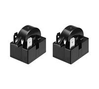CoCud Refrigerator Start Relay, 2 Pin 250W 4.7 Ohm Resistance, Plastic Refrigerator Overload Relay Fridge Compressor Relay Black - (Applications: for Compressor Mini Fridge), 2-Pieces