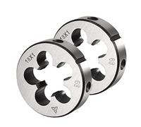 CoCud Round Threading Dies, 1/4-28 UNF Thread, 9SiCr Alloy Tool Steel Screw Milling Tools - (Applications: for Machine Thread Repair), 2-Pieces