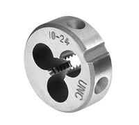 CoCud Round Threading Dies, #10-24 UNC Thread, 9SiCr Alloy Tool Steel Screw Milling Tools - (Applications: for Machine Thread Repair), 1-Piece