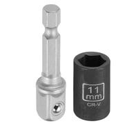 CoCud Shallow 6-Point Impact Socket 3/8" Drive 11mm Metric Socket 30mm Long