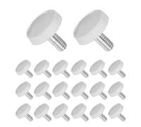 CoCud Thumb Screw Knurled Knobs, M4 x 8mm Male Thread, White Round Head Clamping Screw Threaded Stud Hand Knobs Grip, (Applications: for Machinery Lathes), 20-Pieces