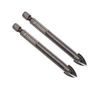 CoCud Titanium Masonry Drill Bit, 10mm Cutting Dia 83mm Length 1/4" Hex Shank Carbide Cross Tip Concrete Drill Bits Yellow - (Applications: for Wood Glass Brick Cement), 2-Pieces