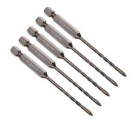 CoCud Titanium Masonry Drill Bit, 3mm Cutting Dia 89mm Length 1/4" Hex Shank Carbide Cross Tip Concrete Drill Bits Yellow - (Applications: for Wood Glass Brick Cement), 5-Pieces