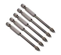 CoCud Titanium Masonry Drill Bit, 6mm Cutting Dia 78mm Length 1/4" Hex Shank Carbide Cross Tip Concrete Drill Bits Yellow - (Applications: for Wood Glass Brick Cement), 5-Pieces