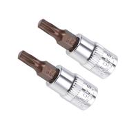 CoCud Torx Bit Socket, Metric T25 Bit 1/4" Drive 1.5" Long, S2 Alloy Steel Heat Treated CR-V Socket - (Applications: for Fastener Application), 2-Pieces