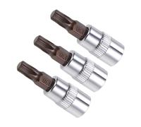 CoCud Torx Bit Socket, Metric T30 Bit 1/4" Drive 1.5" Long, S2 Alloy Steel Heat Treated CR-V Socket - (Applications: for Fastener Application), 3-Pieces