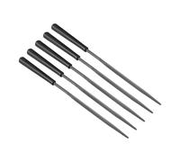 CoCud Triangular Needle File, 0.12" Shank Size 5.5" Total Length, Steel Rasps Files with Nonslip Handle - (Applications: for Workshops), 5-Pieces
