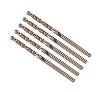 CoCud Twist Drill Bits, 2.8mm Cutting Edge, Titanium & Nitride Coated High Speed Steel 6542 Round Shank - (Applications: for Stainless Steel Drilling Machine), 5-Pieces