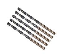 CoCud Twist Drill Bits, 4mm Cutting Edge, Titanium & Nitride Coated High Speed Steel 4341 Round Shank - (Applications: for Stainless Steel Drilling Machine), 5-Pieces