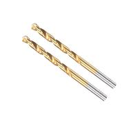 CoCud Twist Drill Bits, 5.6mm Drilling Diameter, Titanium Coated High Speed Steel 6542 Straight Round Shank - (Applications: for Stainless Steel Alloy Metal), 2-Pieces