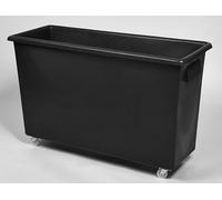 Cocus Durable Plastic Black Bottle Bin for Bars & Pubs - Mobile Container Truck with Wheels for Glass Bottle Disposal, Catering, Industrial, Warehouse & Glass Recycling (165L (Long))