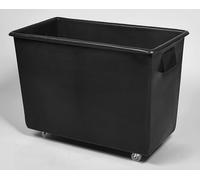 Cocus Durable Plastic Black Bottle Bin for Bars & Pubs - Mobile Container Truck with Wheels for Glass Bottle Disposal, Catering, Industrial, Warehouse & Glass Recycling (165L (Wide))