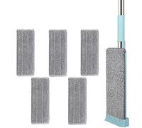 COCZOO Professional Microfiber Mop Flat Mop for Hardwood Floors, Wet and Dry Mop, Household Cleaning Supplies with Extendable Handle, 4 Reusable Mop Pads (Size : Mop+5 cloth)