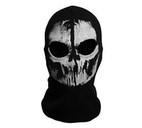 COD Ghost Mask Skull Balaclava MW2 Skeleton Costume Full Head Ski Snood Mask Knitted Windproof Warmer Headwear for Bike Skateboard Motorcycle Snowboard Outdoor Sport, Black01