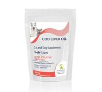 Cod Liver Oil 550mg for Pets with Vitamin A and Vitamin D3 Omega 3 EPA DHA Fish Oil 180 Capsules Petrition for Dogs and Cats