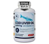 Cod Liver Oil -Supports Heart Health, Immune System, Brain, Vision, Joints