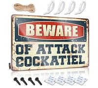 Coda Poster Beware of Attack Cockatiel Metal Sign Unique Home Decor Funny Alcohol Signs ( Size : 20X30CM )