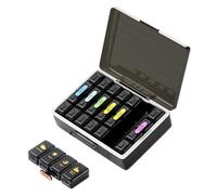 Codcaw Weekly Pill Organizer 4 Times a Day, Large Compartments Pill Box 4X 7 Day, Medicine Organizer Pill Case for Pills/Vitamins/Fish Oils/Medication/Supplements (Black)