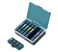 Codcaw Weekly Pill Organizer 4 Times a Day, Large Compartments Pill Box 4X 7 Day, Medicine Organizer Pill Case for Pills/Vitamins/Fish Oils/Medication/Supplements (Blue)