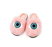 Coddies Eye Slippers - Fuzzy Pink House Slippers - Cozy Indoor Slipper Boots - Funny & Soft Women’s Slides - Plush Memory Foam Funny Shoes (EU 42-43, UK 8-9)