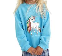 Coddkre Toddler Girls Cotton Unicorn Jumper - Long Sleeve Crew Neck Pullover for Little Girls, 2 Years, Unicorn/Light Blue
