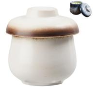 Coddled Egg Cups, Durable Porcelain Egg Cooker Cups for Soft Boiled or Steamed Eggs, Multipurpose Ceramic Coddlers for Breakfast, Dessert, Pudding (Ochre)