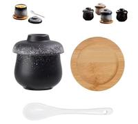 Coddled Egg Cups, Egg Coddlers Sets With Lids, Vintage Style Ceramic Eggs Cooker, Porcelain Tableware Breakfast Serving for Steaming Eggs, Making Soup and Pudding (Style D)