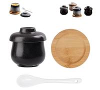 Coddled Egg Cups, Egg Coddlers Sets With Lids, Vintage Style Ceramic Eggs Cooker, Porcelain Tableware Breakfast Serving for Steaming Eggs, Making Soup and Pudding (Style C)