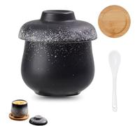 Coddled Egg Cups with Lids,250ml Vintage Ceramic Egg Coddlers for Soft-Boiled & Steamed Eggs, Porcelain Breakfast Cooker for Chawanmushi, Soup, Pudding & Everyday Kitchen Use (C)