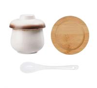 Coddled Egg Cups with Lids, Microwave Safe Porcelain Ramekins, Japanese Style Ceramic Pot for Steaming Eggs, Making Soup, Custard and Chawanmushi (White)