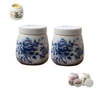 Coddled Egg Cups with Lids, Vintage Ceramic Soft Boiled Egg Cooker, 220ml Porcelain EggCoddler with Lid, Double Soft Boiled EggMaker Sets, Steamed EggDish for Breakfast, Chawanmushi Dessert Cups