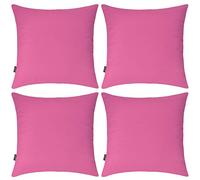 Coddsmz 4 Pack Decorative 100% Cotton Pillow Covers Square Cushion Cover Solid DIY Throw Pillowcase for Spring Home Bed Sofa Valentines Day,Rose Red,4 Pack-18" x 18"/45x45cm