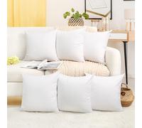 Coddsmz 6 Pack Decorative 100% Cotton Pillow Covers Square Cushion Cover Solid DIY Throw Pillowcase for Home Bed Sofa Anniversary Valentines Gifts,Pure White,6 Pack-18" x 18"/45x45cm